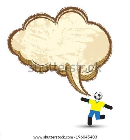 Soccer icons character  with Speech Bubble. Vector Illustration 