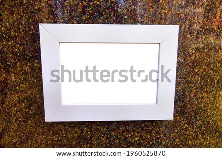 Modernist interior and picture frame, Official Building Design. granite chips