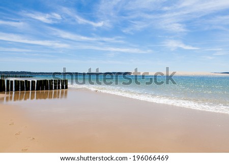 entrance to the basin of Arcachon to Cap Ferret Royalty-Free Stock Photo #196066469