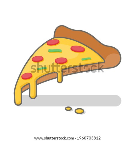Pizza vector illustration. Pizza line style.