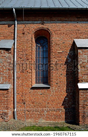 Close-ups of architectural details of the Catholic church of St. st. Maciej in the village of Pawłowo in Masovia, Poland.