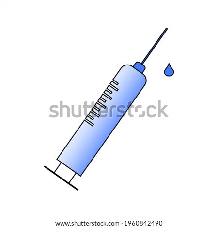 Blue vaccine on white background