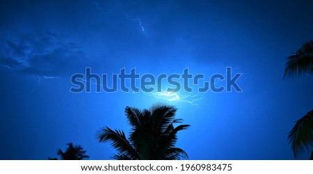 A Beautiful picture of a lightning, thunderstorm, selective focus on the subject