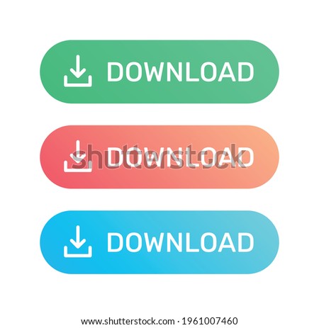 Download vector web button with down arrow.