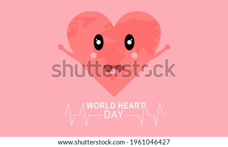 Flat design world heart day concept