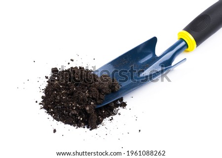 small garden spatula for planting a vegetable garden and flowers on white background - Image 