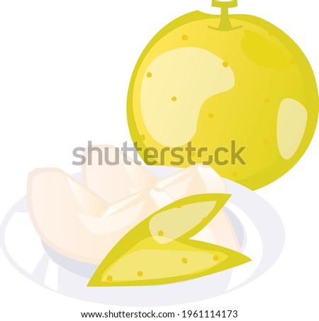 Illustration of an yellow pear