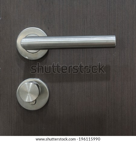 Modern door handle and lock.