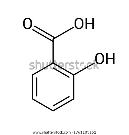 chemical structure of salicylic acid (C6H4(OH)COOH) Royalty-Free Stock Photo #1961183152