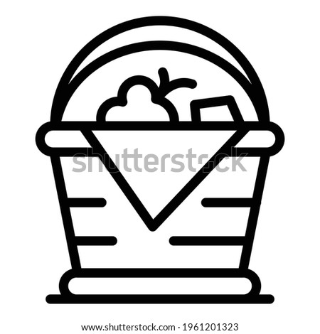 Handmade picnic basket icon. Outline Handmade picnic basket vector icon for web design isolated on white background
