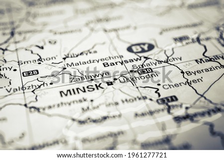 Minsk in the Europe map