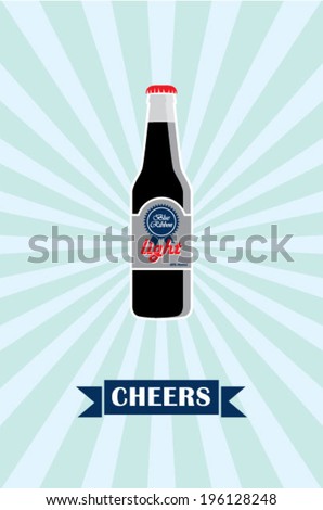 cheers beer bottle poster illustration