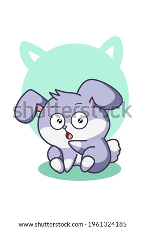 Cute shock purple rabbit illustration