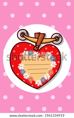 Greeting card valentine day cartoon illustration
