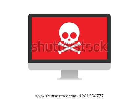 An illustration of a computer virus alert