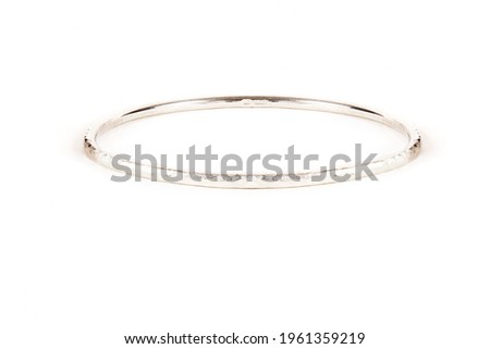 Women's jewellery - frosted bangle. Fashion, product photography. Silver