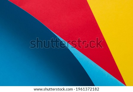 Blue, red and yellow abstract 3d background, template, brochure