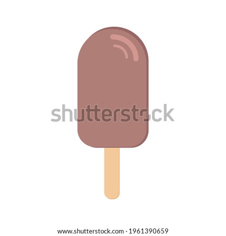 Chocolate ice cream. Ice cream icon. Vector graphics