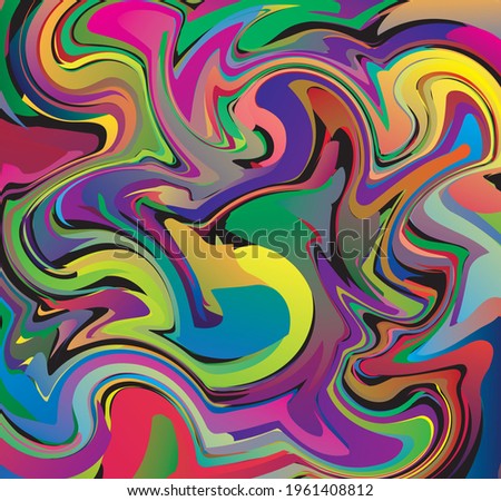 Abstract liquid spiral paint background. Vector illustration