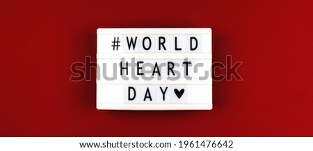World Heart Day banner photo with text message, hashtag, charity and healthcare concept background photo
