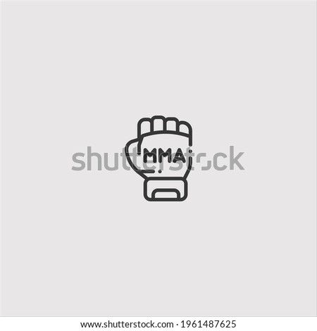 MMA icon vector icon.Editable stroke.linear style sign for use web design and mobile apps,logo.Symbol illustration.Pixel vector graphics - Vector Royalty-Free Stock Photo #1961487625