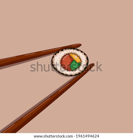 Vector illustration of sushi. Food illustration. Sushi rolls.
