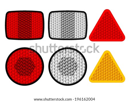vector safety reflectors red white orange Royalty-Free Stock Photo #196162004