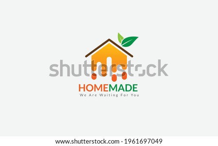 Food logo home made vegetable food making logo. Royalty-Free Stock Photo #1961697049