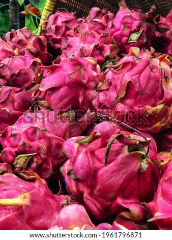 a bunch of dragon fruits
