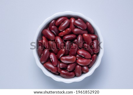 Red beans in white ceramic cup