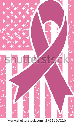 Usa Flag Ribbon - Cancer Awareness design
