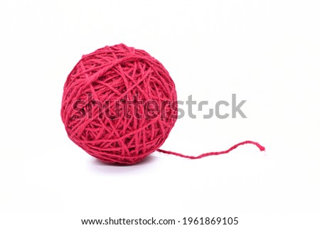 Knitting yarn clew, isolated on white background