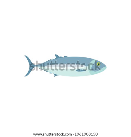Tuna fish cartoon vector on a white background