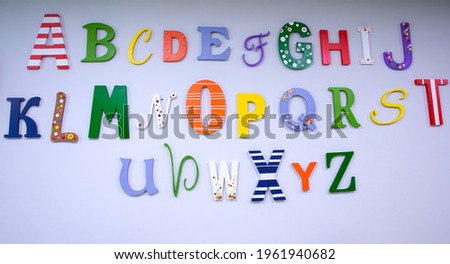 Letters of the English alphabet on the wall