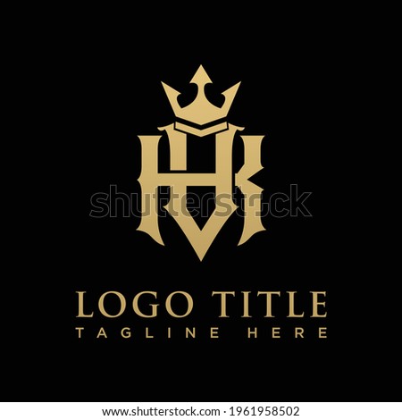 
initial logo - royal - luxury logo - interior logo - VK logo vector illustration