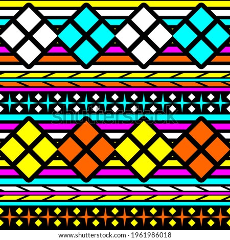 Tribal Pattern Seamless Background. This pattern great for tshirt, apron design, textile, shoes, bottle design, bag design, pillow design, etc.