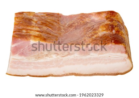Piece of smoked brisket isolated on white background