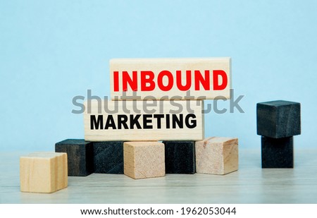 INBOUD MARKETING . The text is on the dark and light cubes. Bright solution for business, financial, marketing concept