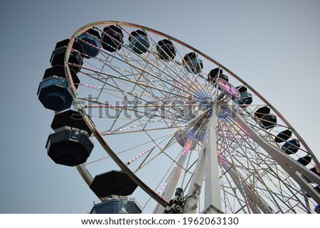 Sunset at Ferris Wheel Oklahoma City Royalty-Free Stock Photo #1962063130