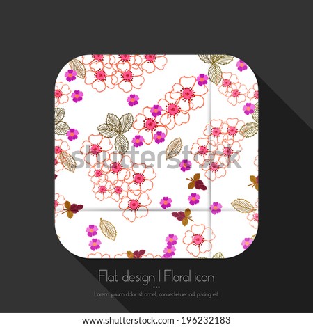 Flat floral icon 