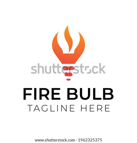 Creative flat fire bulb Logo design template