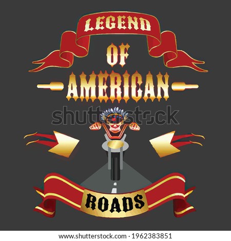 biker legends of american roads womens dress poster design graphic Vector illustration