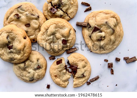 Classic Homemade 
Chocolate Chip Cookies Royalty-Free Stock Photo #1962478615