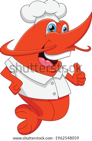 cartoon chef shrimp thumbs up