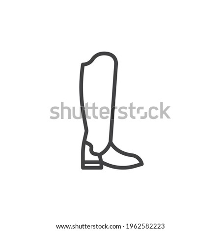 Riding boots line icon. linear style sign for mobile concept and web design. Riding footwear outline vector icon. Symbol, logo illustration. Vector graphics