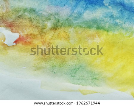 Multicolor hand painting background. Watercolor gradient background. Copy space