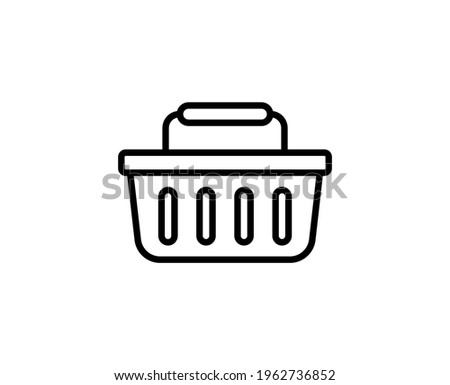 Shopping basket line icon. Vector symbol in trendy flat style on white background. Shopping basket sing for design.