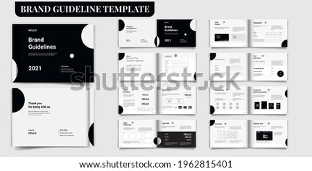 Brand Guideline Template Brand Style Guide Book Brochure Layout Brand Book Brand Manual Royalty-Free Stock Photo #1962815401