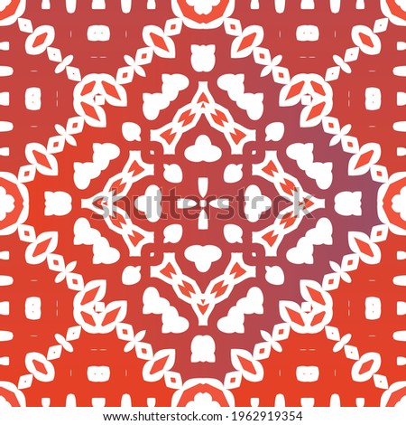Traditional ornate mexican talavera. Bathroom design. Vector seamless pattern trellis. Red abstract background for web backdrop, print, pillows, surface texture, wallpaper, towels.