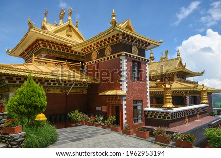 The beautiful Thrangu Tashi Yangtse Monastery in Simalchour Syampati, Nepal Royalty-Free Stock Photo #1962953194